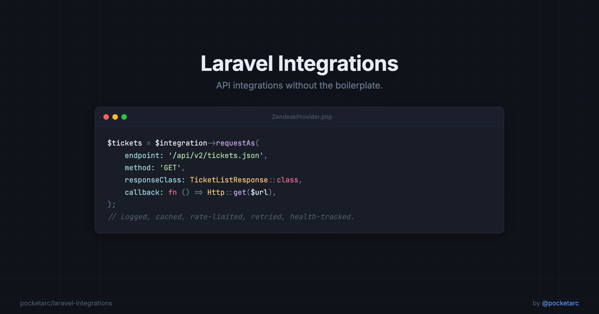 Laravel Integrations - API integrations without the boilerplate